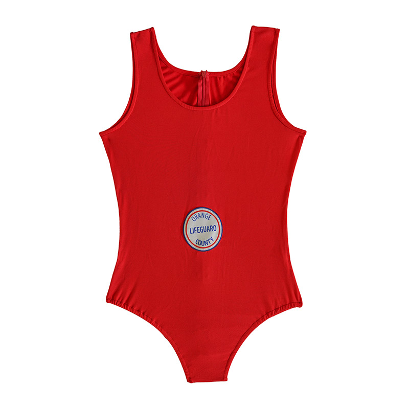 red one piece swimsuit